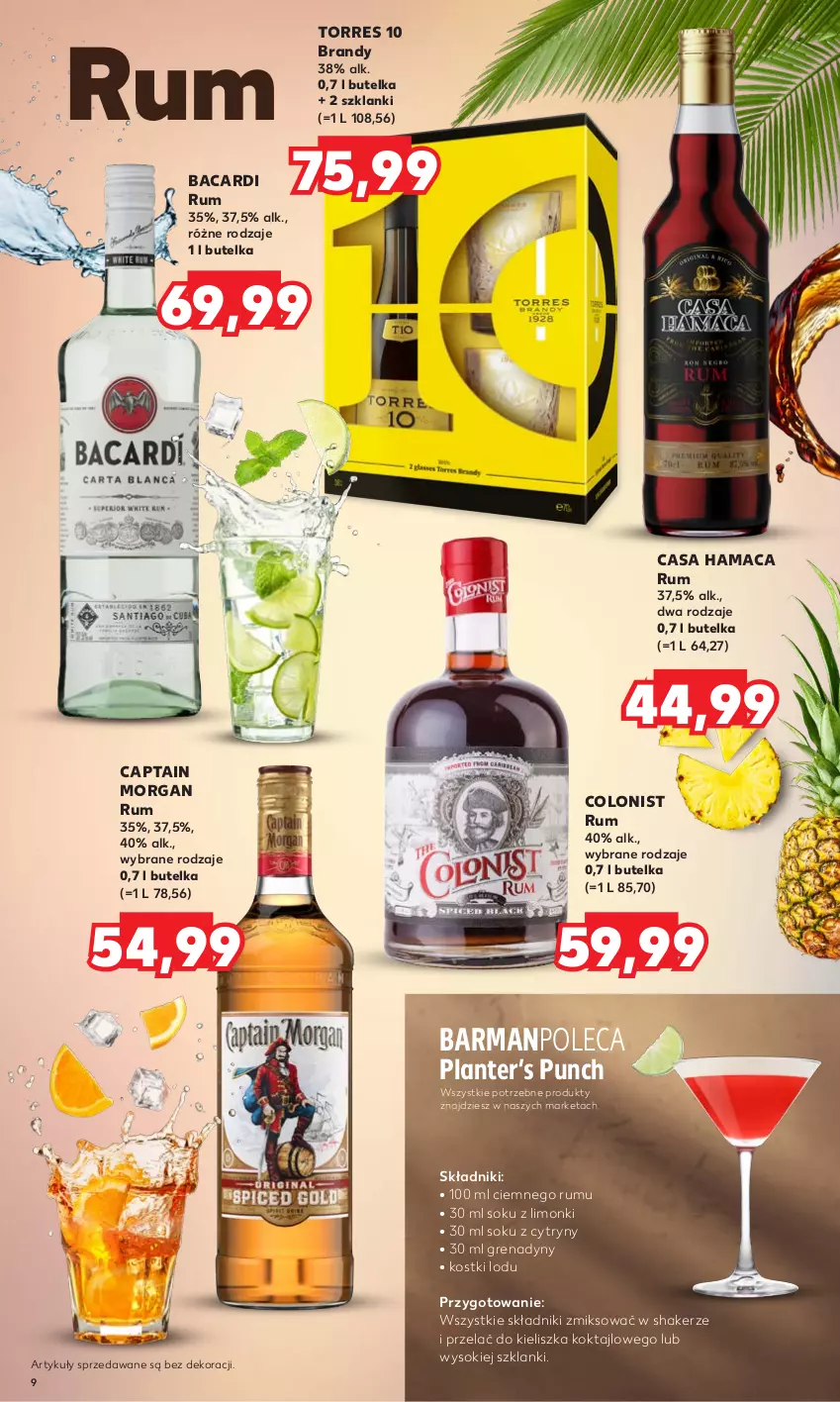 Gazetka promocyjna Kaufland - Barek Kauflandu - ważna 15.06 do 28.06.2023 - strona 9 - produkty: Bacardi, Brandy, Captain Morgan, Colonist, Cytryny, Hama, Lanki, Rum, Sok