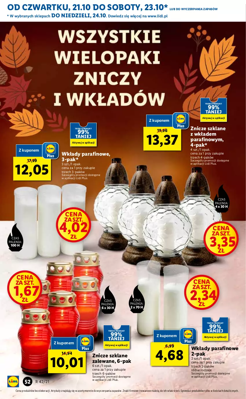 Gazetka promocyjna Lidl - GAZETKA - ważna 21.10 do 24.10.2021 - strona 52 - produkty: Znicz