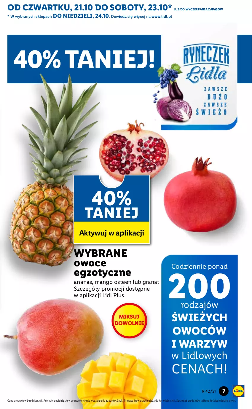 Gazetka promocyjna Lidl - GAZETKA - ważna 21.10 do 24.10.2021 - strona 7 - produkty: Ananas, Gra, Granat, Mango, Owoce