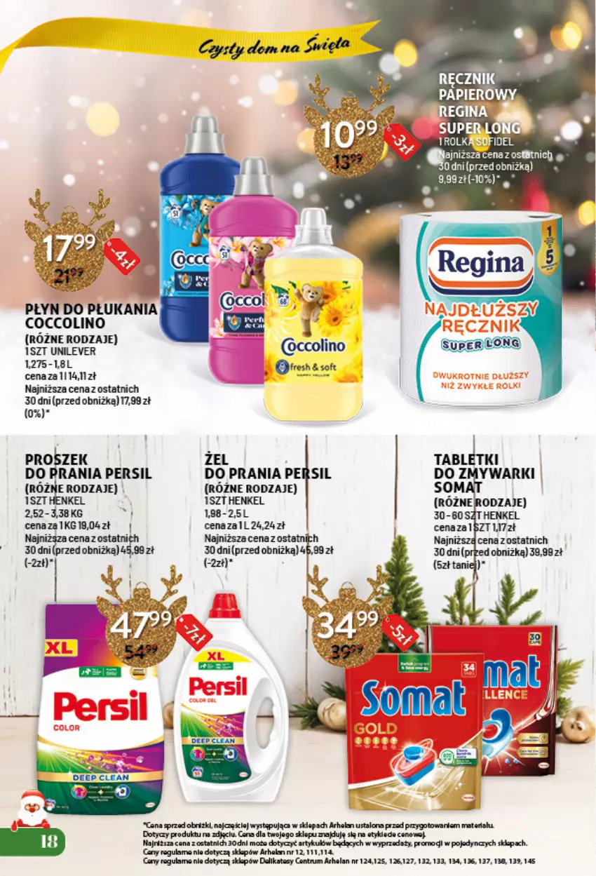 Gazetka promocyjna Arhelan - Gazetka - ważna 29.11.2024 do 05.01.2025 - strona 18 - produkty: Coccolino, Fa, Persil, Płyn do płukania, Rum, Zmywarki