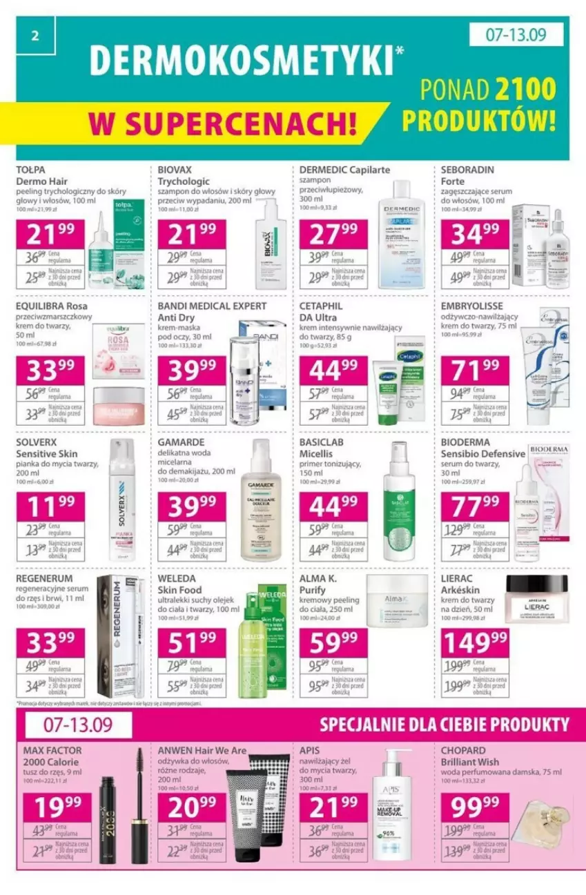 Gazetka promocyjna Hebe - ważna 07.09 do 20.09.2023 - strona 9 - produkty: Bandi, Basiclab, Bioderma, Biovax, Capilarte, Cetaphil, Dermedic, Fa, Inka, Lierac, Max Factor, Odżywka, Perfum, Pur, Rum, Seboradin, Tołpa, Tusz, Weleda, Woda, Woda perfumowana