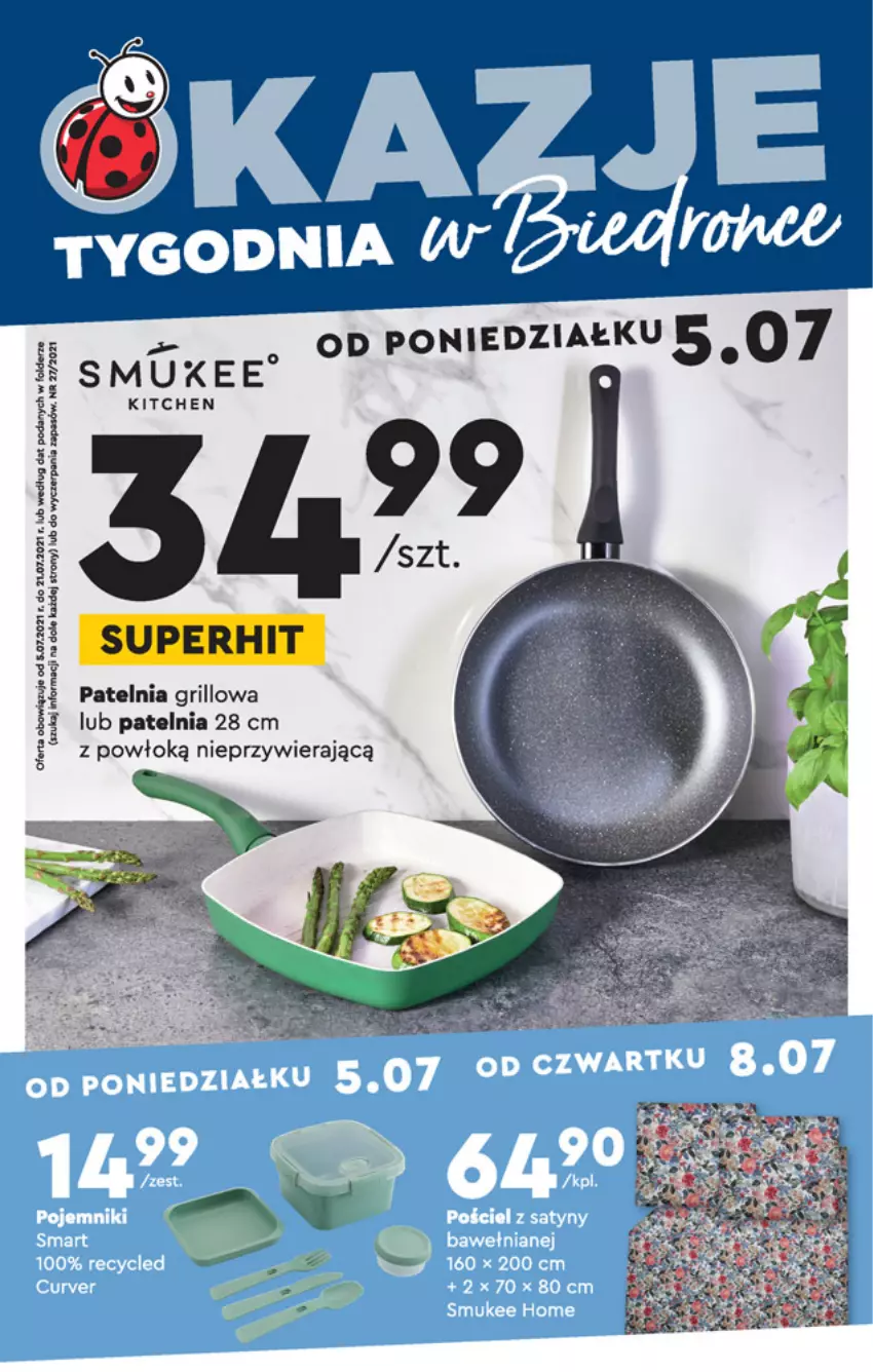 Gazetka promocyjna Biedronka - Okazje tygodnia - ważna 05.07 do 12.07.2021 - strona 1 - produkty: Grill, Patelnia, Patelnia grillowa