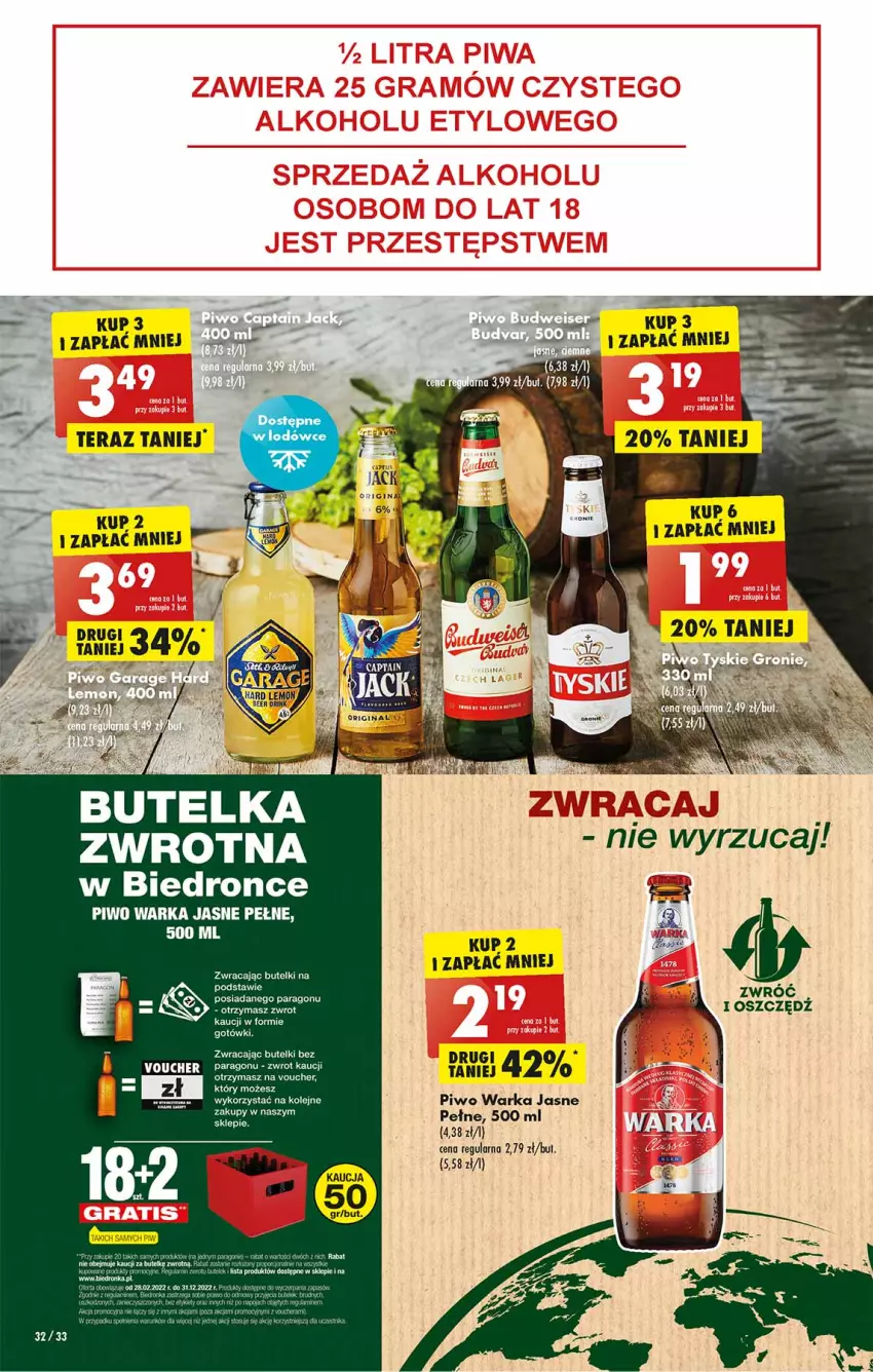 Gazetka promocyjna Biedronka - W tym tygodniu  PN - ważna 01.08 do 06.08.2022 - strona 32 - produkty: Dron, Gin, Olej, Piwo, Tera, Warka