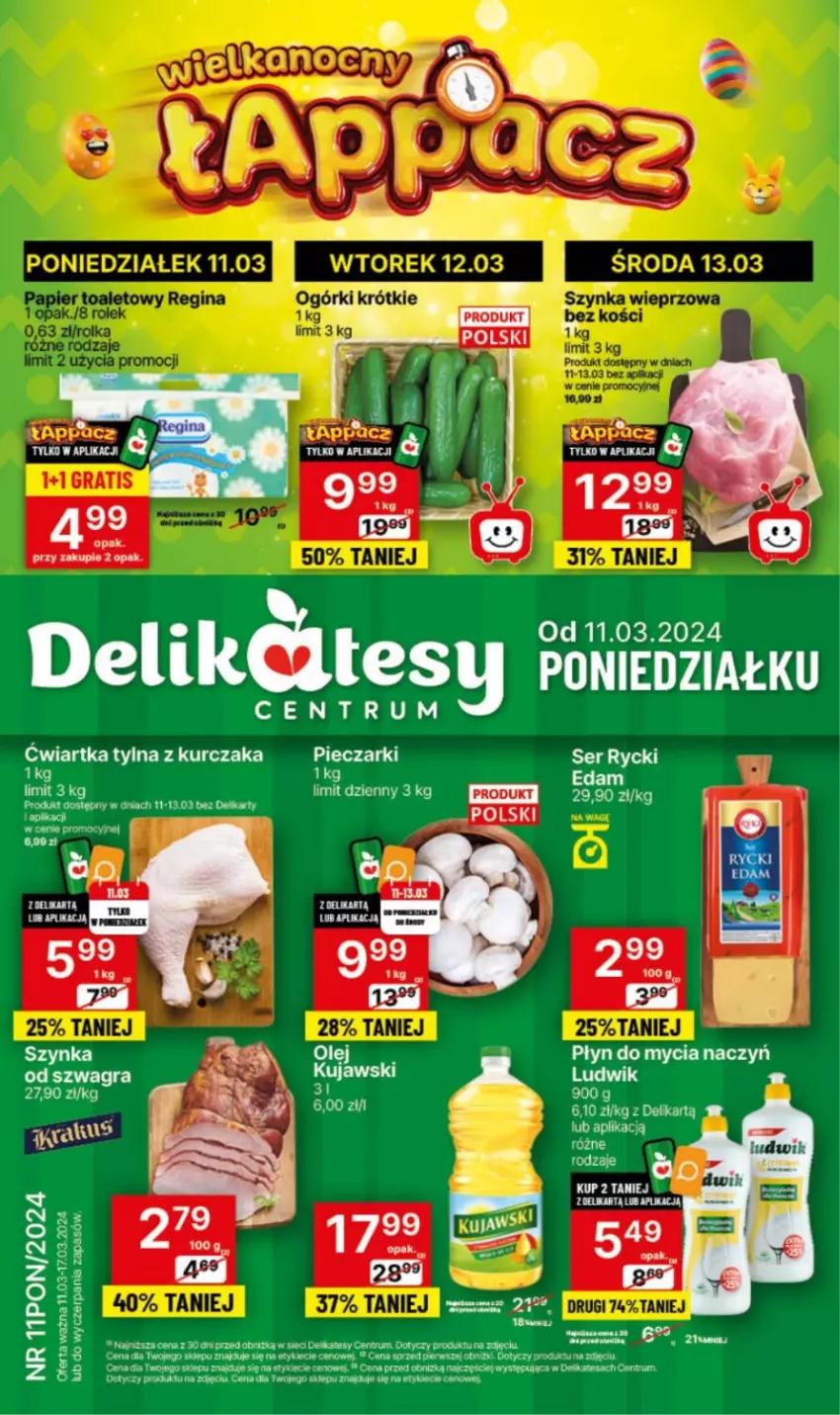 Gazetka promocyjna Delikatesy Centrum - NOWA GAZETKA Delikatesy Centrum od 11 marca! 11-17.03.2024 - ważna 11.03 do 17.03.2024 - strona 1 - produkty: Do mycia naczyń, Gra, Kurczak, Ludwik, Olej, Płyn do mycia, Płyn do mycia naczyń, Rum, Ser, Szynka