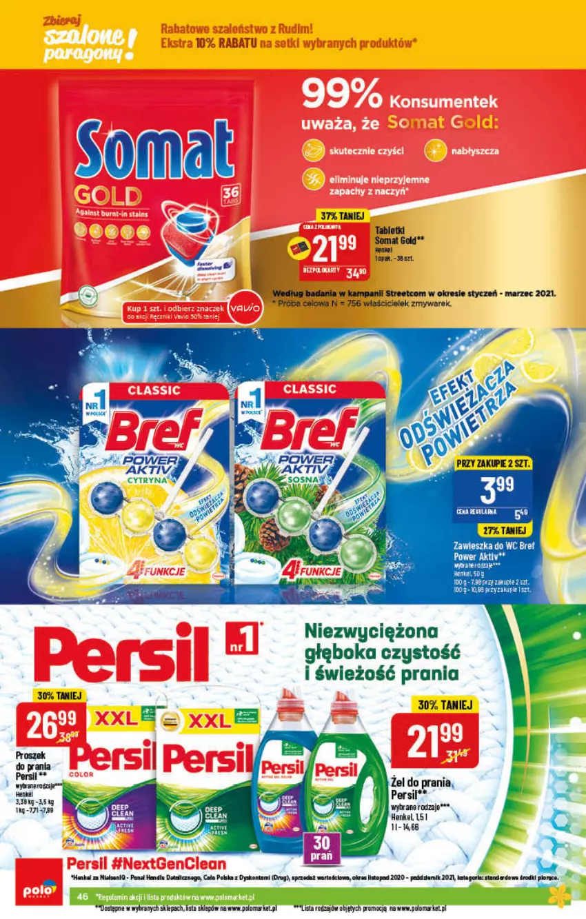 Gazetka promocyjna PoloMarket - Gazetka pomocyjna - ważna 23.03 do 29.03.2022 - strona 46 - produkty: Bref, Persil, Somat, Tablet, Zawieszka do wc