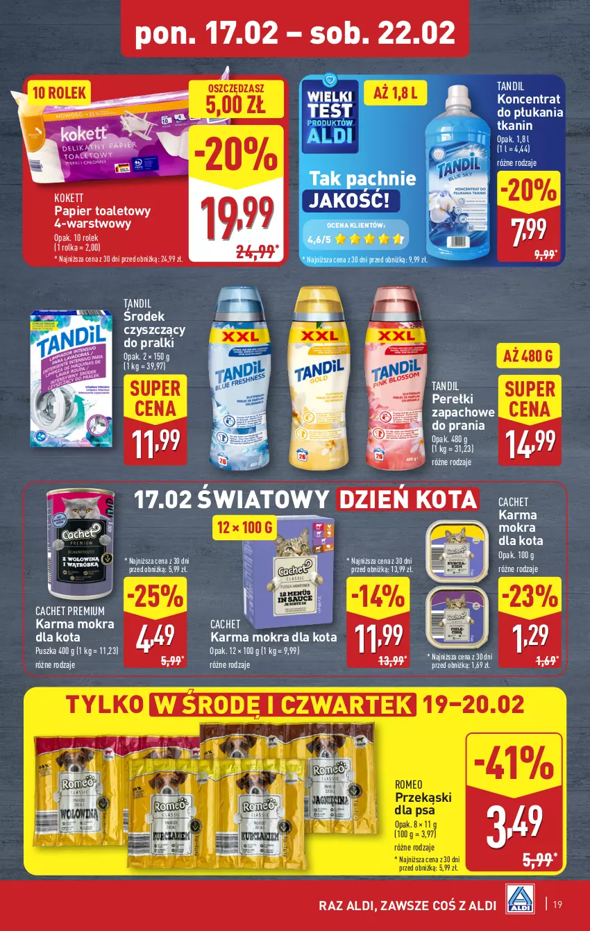 Gazetka promocyjna Aldi - Pełna oferta - ważna 17.02 do 22.02.2025 - strona 19 - produkty: Papier, Papier toaletowy, Perełki zapachowe, Pralki, Przekąski dla psa