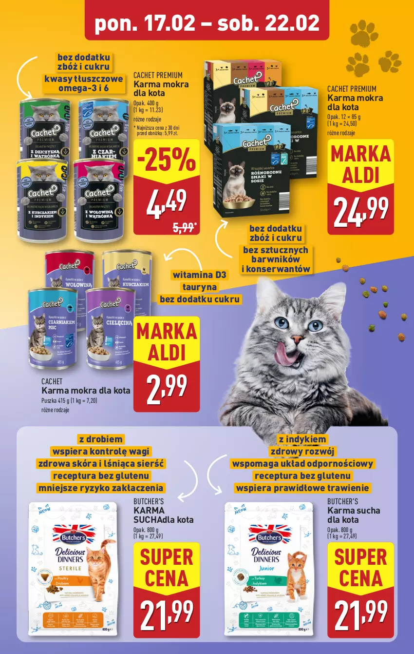 Gazetka promocyjna Aldi - Pełna oferta - ważna 17.02 do 22.02.2025 - strona 21 - produkty: Butcher's, Omega-3, Por, Ser, Wagi