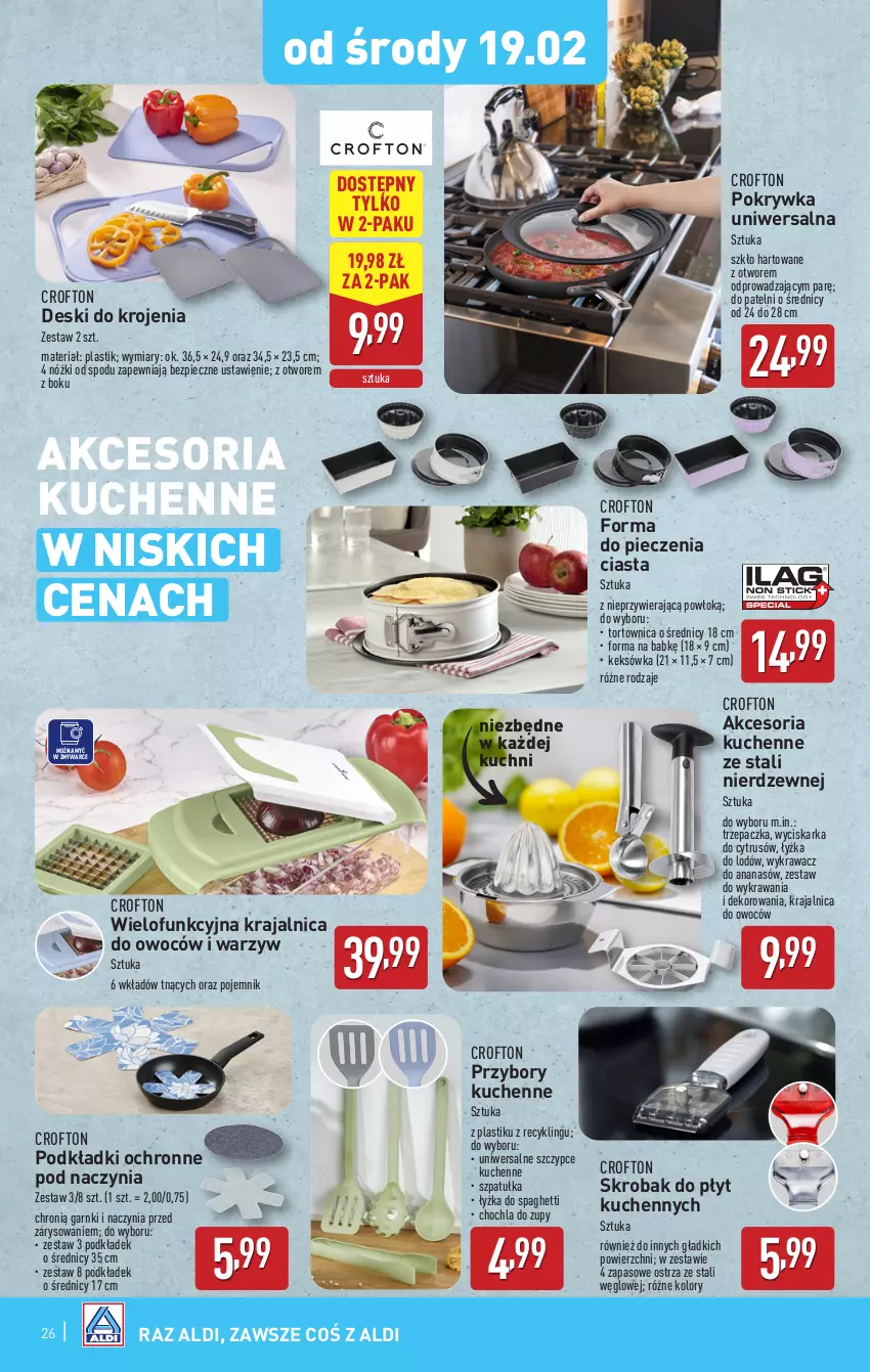 Gazetka promocyjna Aldi - Pełna oferta - ważna 17.02 do 22.02.2025 - strona 26 - produkty: Ananas, Forma do pieczenia, Keksówka, Piec, Podkład, Pojemnik, Przybory kuchenne, Spaghetti, Szczypce, Szpatułka, Tortownica, Trzepaczka, Wyciskarka