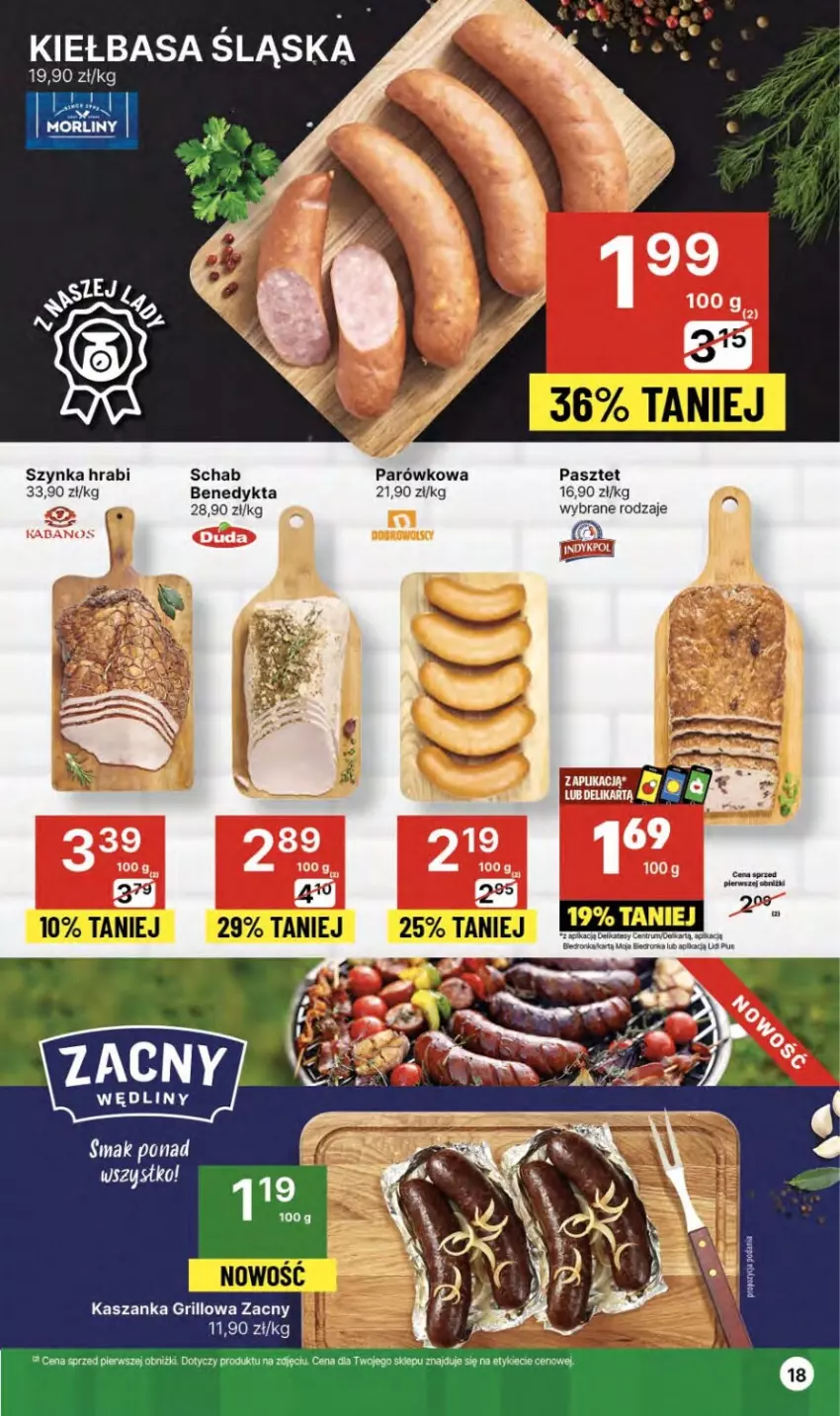 Gazetka promocyjna Delikatesy Centrum - NOWA GAZETKA Delikatesy Centrum od 6 czerwca! 6-12.06.2024 - ważna 06.06 do 12.06.2024 - strona 18 - produkty: Dron, Grill, Kabanos, Kasza, Kaszanka, Kiełbasa, Kiełbasa śląska, Pasztet, Rum, Szynka