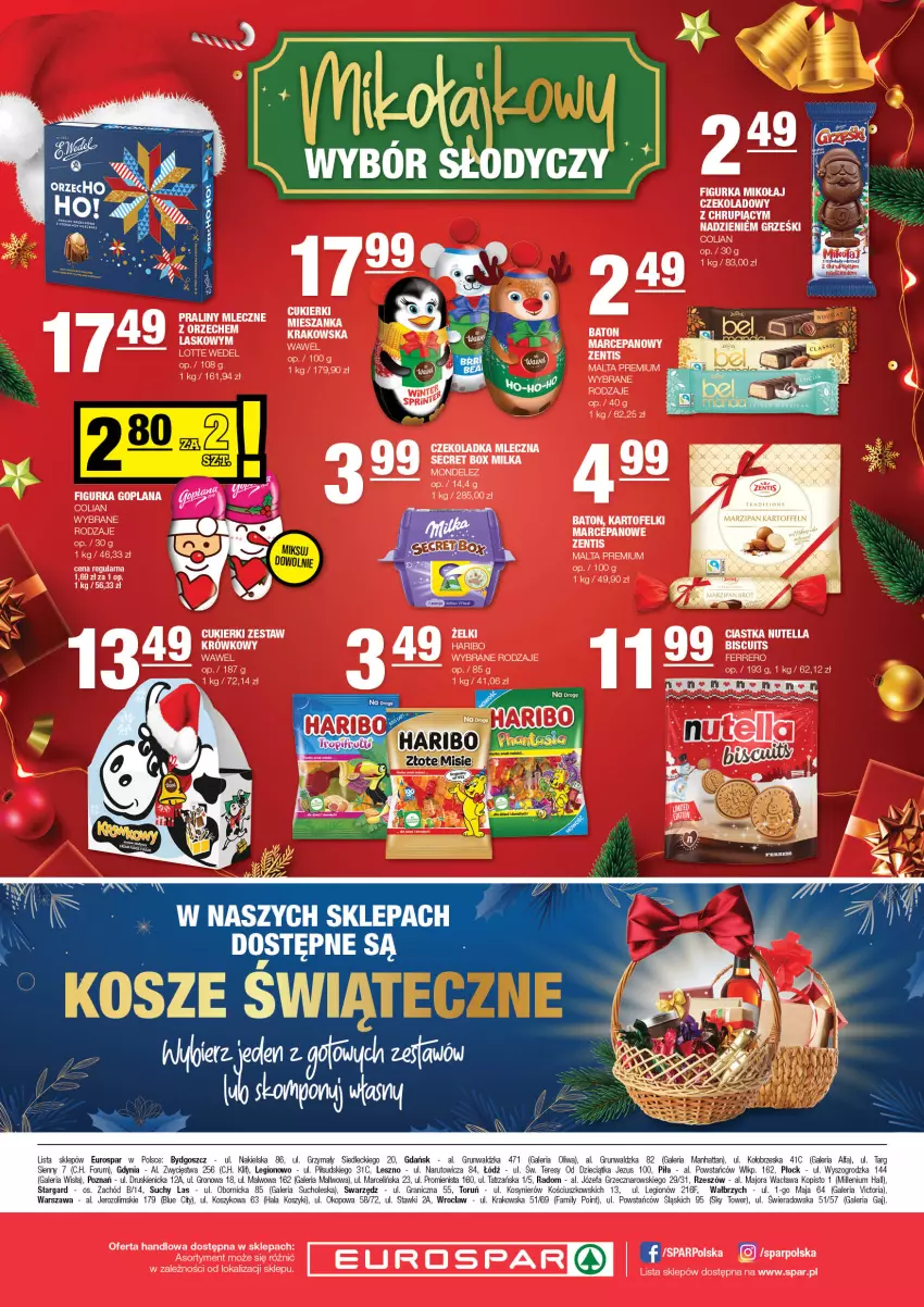 Gazetka promocyjna Spar - EuroSpar - ważna 26.11 do 06.12.2023 - strona 8 - produkty: Baton, Ciastka, Cukier, Cukierki, Dzieci, Fa, Ferrero, Goplana, Gra, Grześki, Haribo, Kosz, LANA, Milka, Nutella, Rum, Wawel