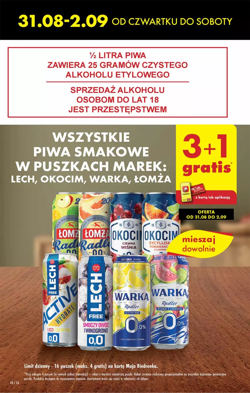 Gazetka promocyjna Biedronka - Od czwartku - ważna 31.08 do 06.09.2023 - strona 12 - produkty: Dron, Gra, Koc, Okocim, Piwa, Por, Rama, Tran, Warka