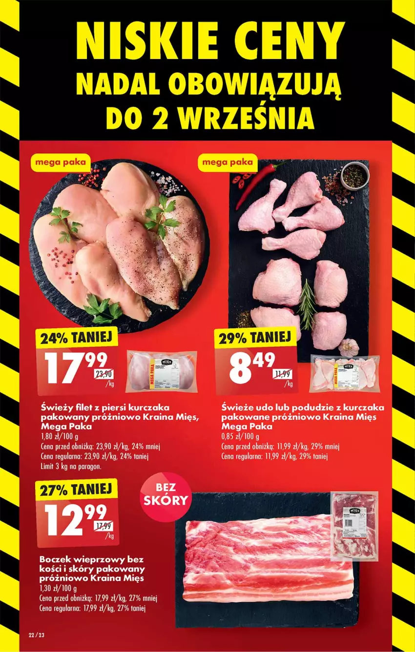 Gazetka promocyjna Biedronka - Od czwartku - ważna 31.08 do 06.09.2023 - strona 22 - produkty: Boczek, Boczek wieprzowy, Kurczak, Podudzie z kurczaka