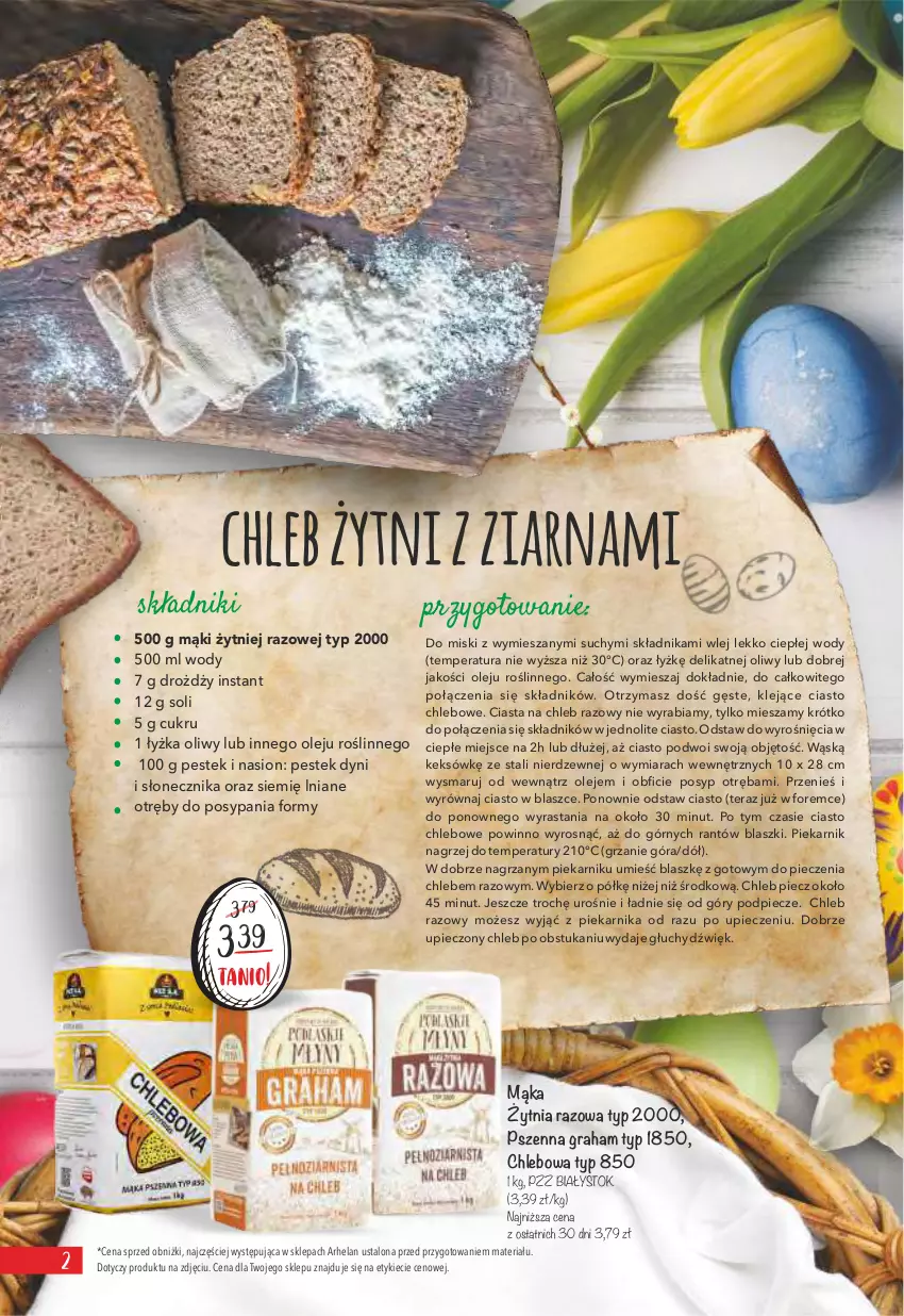 Gazetka promocyjna Arhelan - Gazetka - ważna 27.03 do 16.04.2023 - strona 2 - produkty: Chleb, Gra, Klej, Mąka, Olej, Piec, Piekarnik, Stek, Tera