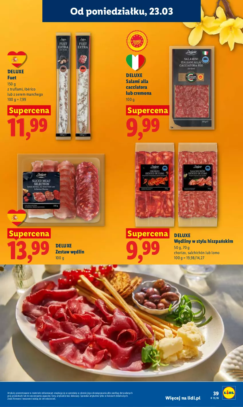 Gazetka promocyjna Lidl - Gazetka ważna od 23.03 do 25.03 - ważna 23.03 do 25.03.2026 - strona 39 - produkty: Salami, Ser