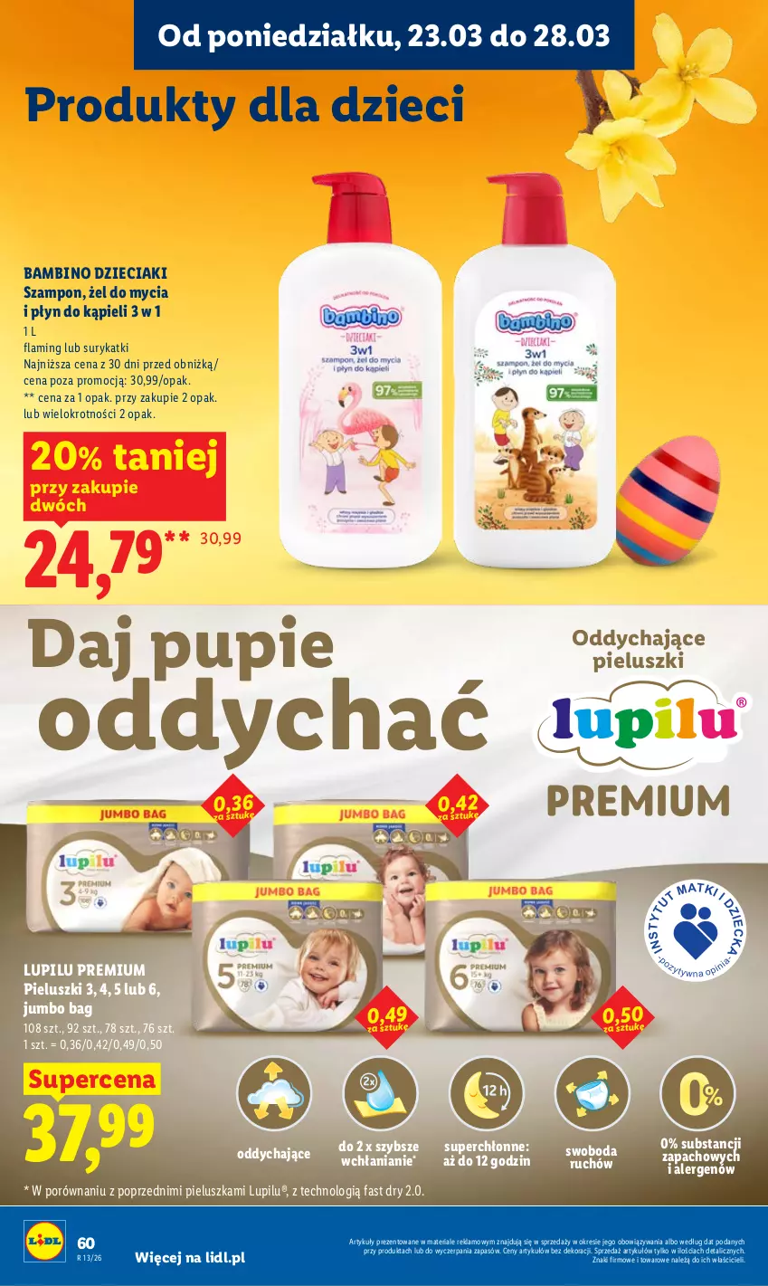 Gazetka promocyjna Lidl - Gazetka ważna od 23.03 do 25.03 - ważna 23.03 do 25.03.2026 - strona 60 - produkty: Dzieci, Fa, O Bag, Płyn do kąpieli, Por, Szampon