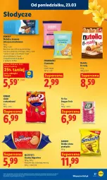 Gazetka promocyjna Lidl - Gazetka ważna od 23.03 do 25.03 - Gazetka - ważna od 25.03 do 25.03.2026 - strona 37 - produkty: Ciastka, Nutella, Lizaki, Nimm2
