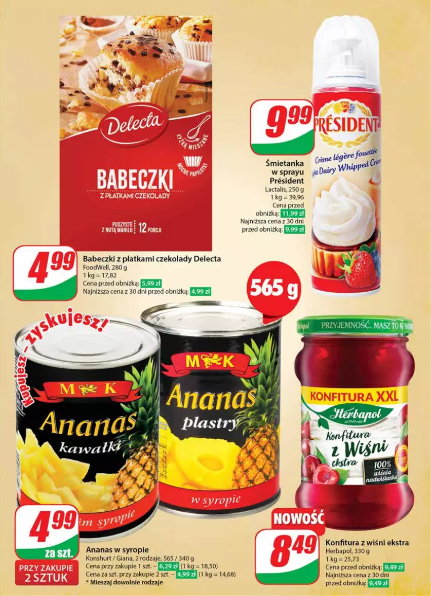 Gazetka promocyjna Dino - Gazetka 39 / 2024 - ważna 25.09 do 01.10.2024 - strona 15 - produkty: Ananas, Babeczki, Delecta, Herbapol, Konfitura, Syrop