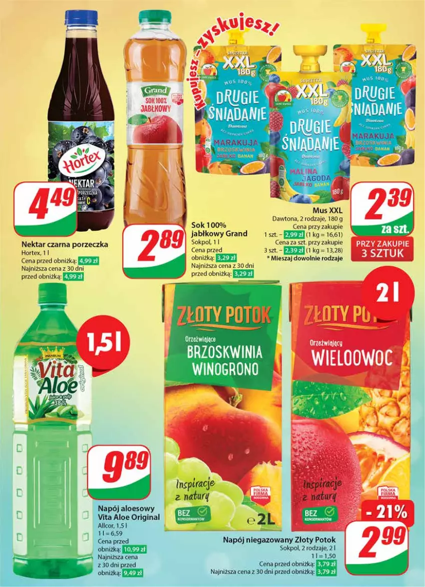 Gazetka promocyjna Dino - Gazetka 39 / 2024 - ważna 25.09 do 01.10.2024 - strona 3 - produkty: Dawtona, Gin, Gra, Hortex, Mus, Napój, Napój niegazowany, Nektar, Por, Sok