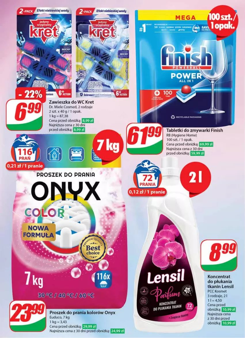 Gazetka promocyjna Dino - Gazetka 39 / 2024 - ważna 25.09 do 01.10.2024 - strona 64 - produkty: Finish, Kret, Proszek do prania, Tablet, Tabletki do zmywarki, Zawieszka do wc, Zmywarki