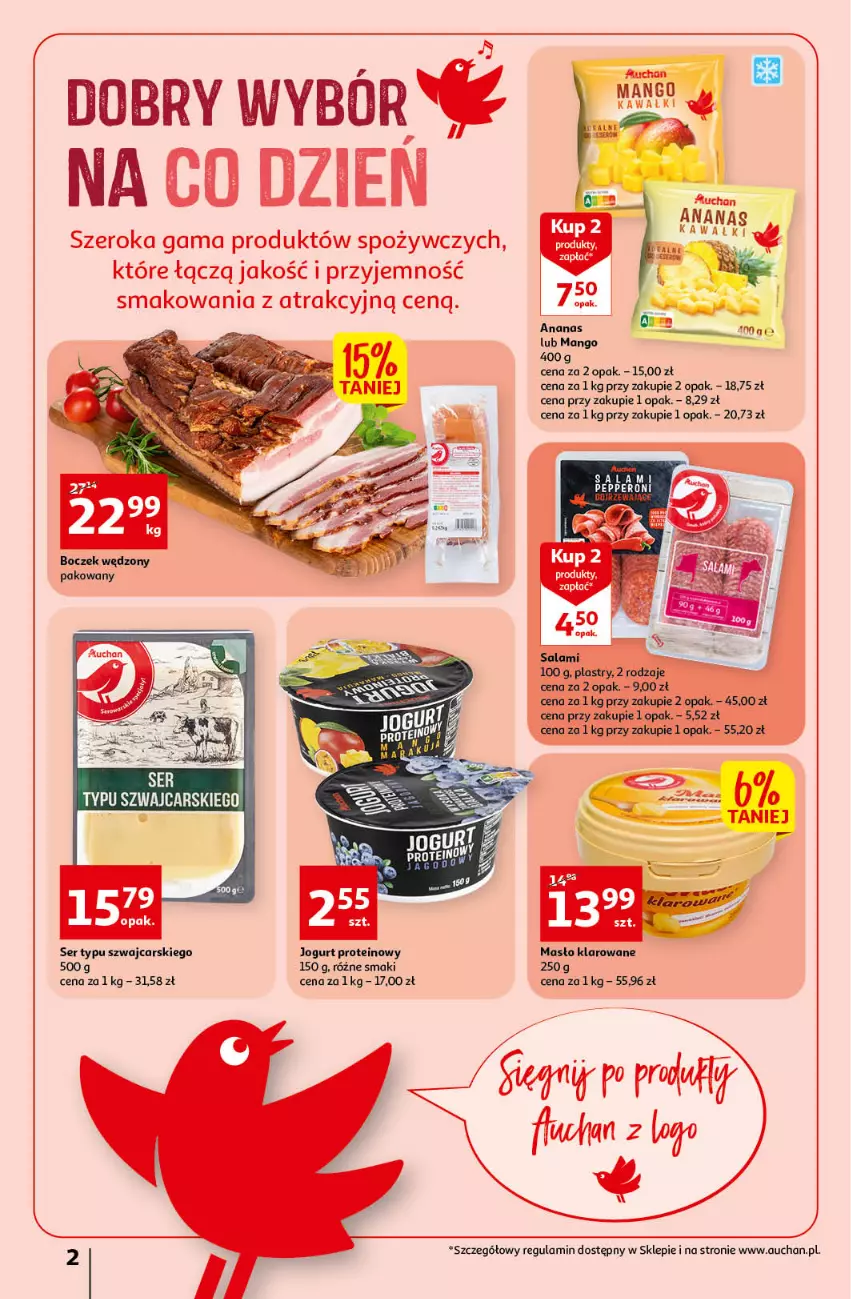 Gazetka promocyjna Auchan - Gazetka Koszyk Oszczędności Auchan Supermarket - ważna 19.01 do 25.01.2023 - strona 2 - produkty: Ananas, Cars, Fa, Jogurt, Kawa, Masło, Masło klarowane, Ser