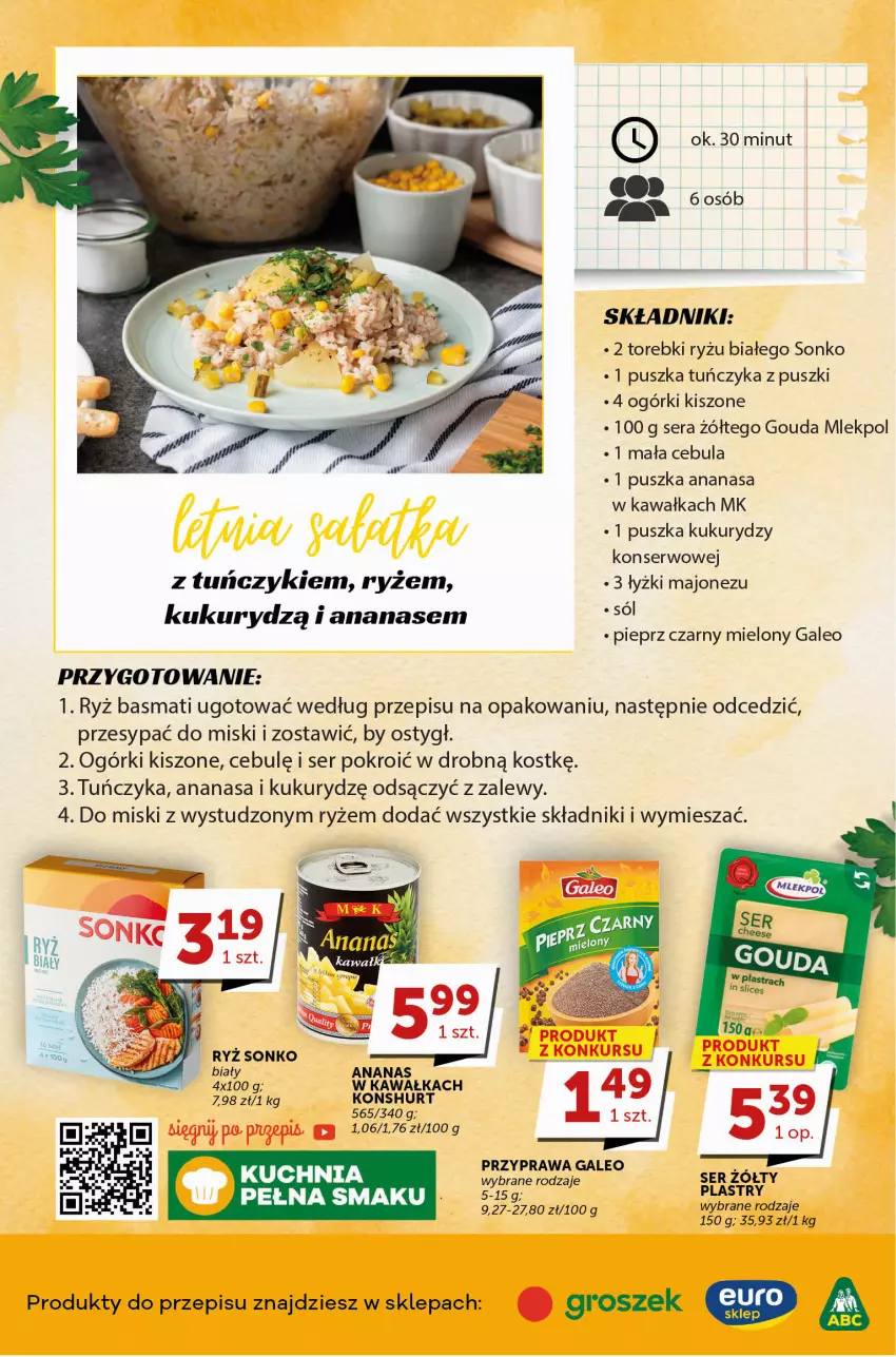 Gazetka promocyjna Groszek - ważna 15.06 do 27.06.2023 - strona 2 - produkty: Ananas, Cebula, Gouda, Groszek, Kawa, Kuchnia, Majonez, Pieprz, Ryż, Ryż basmati, Ser, Sonko, Tuńczyk