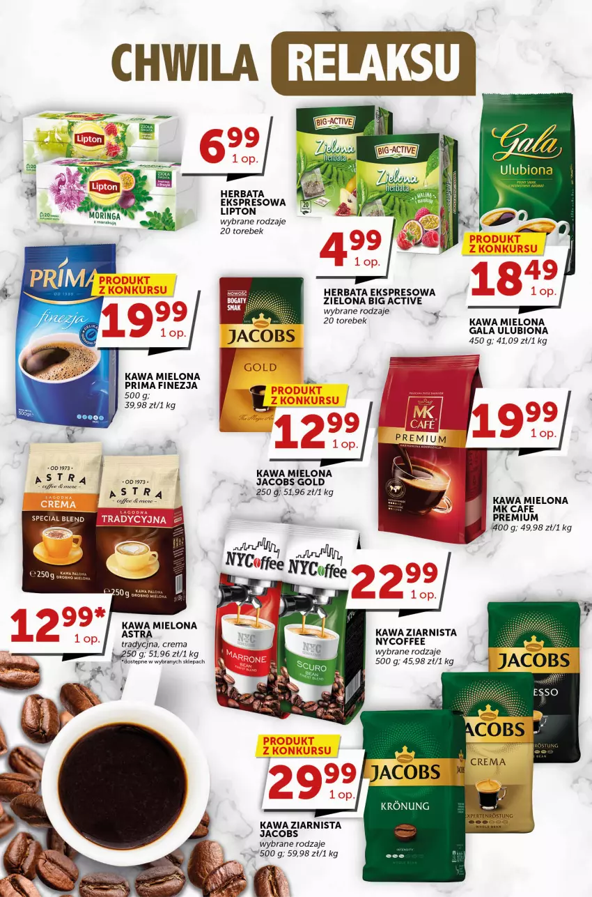 Gazetka promocyjna Groszek - ważna 15.06 do 27.06.2023 - strona 21 - produkty: Gala, Herbata, Jacobs, Kawa, Kawa mielona, Kawa ziarnista, Lipton, Prima