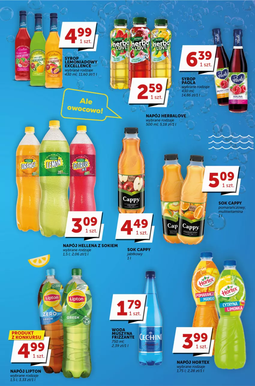 Gazetka promocyjna Groszek - ważna 15.06 do 27.06.2023 - strona 25 - produkty: Cappy, Hellena, Hortex, Lipton, Napój, Paola, Sok, Woda