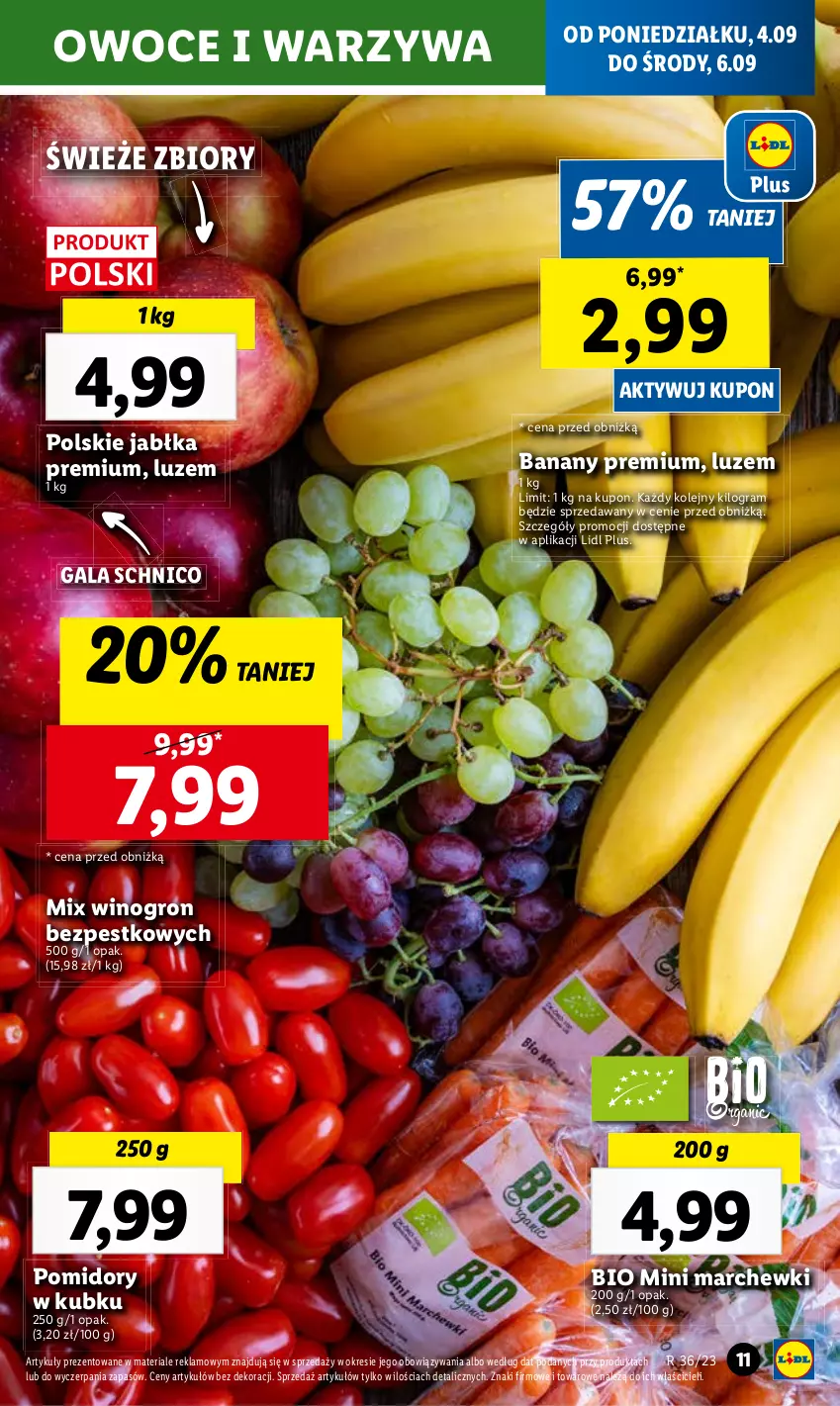 Gazetka promocyjna Lidl - GAZETKA - ważna 04.09 do 06.09.2023 - strona 25 - produkty: Banany, Gra, Jabłka, Olej, Owoce, Pomidory, Warzywa, Wino