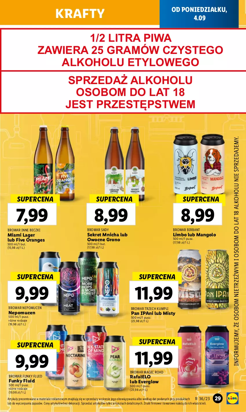 Gazetka promocyjna Lidl - GAZETKA - ważna 04.09 do 06.09.2023 - strona 43 - produkty: Fa, Gra, Kret, Mango, Piwa