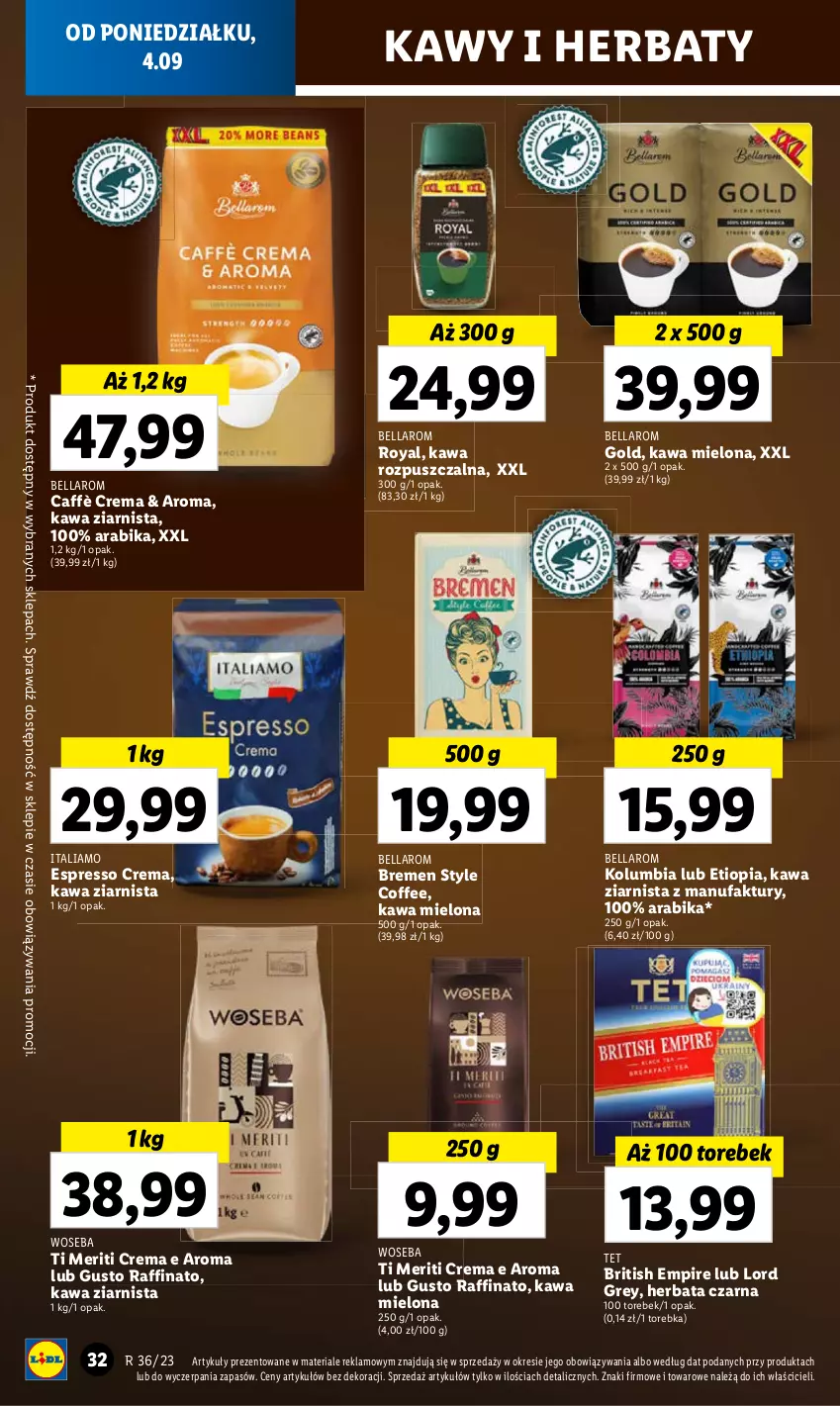 Gazetka promocyjna Lidl - GAZETKA - ważna 04.09 do 06.09.2023 - strona 46 - produkty: Bell, Bella, Brit, Fa, Herbata, Herbata czarna, Kawa, Kawa mielona, Kawa rozpuszczalna, Kawa ziarnista, Torebka