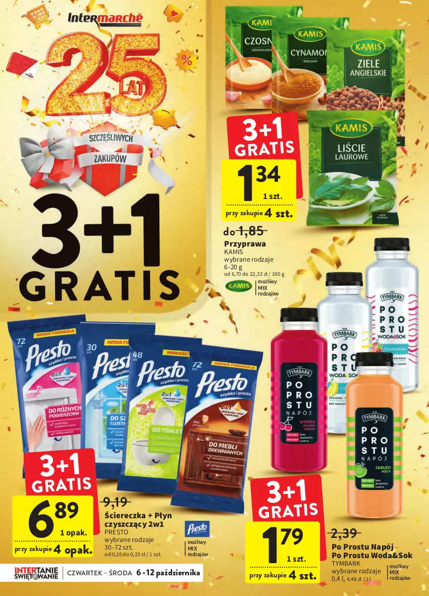 Gazetka promocyjna Intermarche - Gazetka Intermarche - ważna 06.10 do 12.10.2022 - strona 10 - produkty: Kamis, Napój, Presto, Sok, Tymbark, Woda