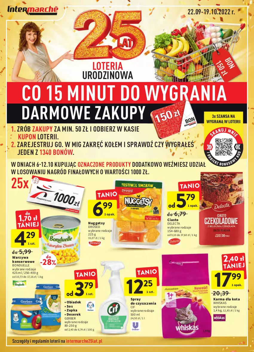 Gazetka promocyjna Intermarche - Gazetka Intermarche - ważna 06.10 do 12.10.2022 - strona 2 - produkty: Bonduelle, Cif, Delecta, Deser, Gerber, Gra, Ser, Serek, Sos, Spray do czyszczenia, Warzywa, Warzywa konserwowe, Whiskas