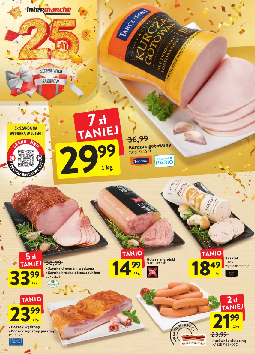 Gazetka promocyjna Intermarche - Gazetka Intermarche - ważna 06.10 do 12.10.2022 - strona 20 - produkty: Boczek, Kurczak, Madej Wróbel, Morliny, Parówki, Pasztet, Szynka, Tarczyński