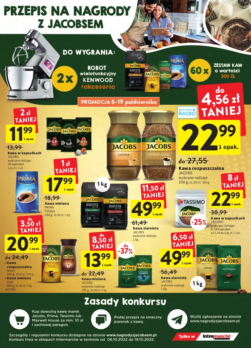 Gazetka promocyjna Intermarche - Gazetka Intermarche - ważna 06.10 do 12.10.2022 - strona 29 - produkty: Jacobs, Kawa, Kawa mielona, Kawa rozpuszczalna, Kawa ziarnista, Prima, Tassimo, Velvet