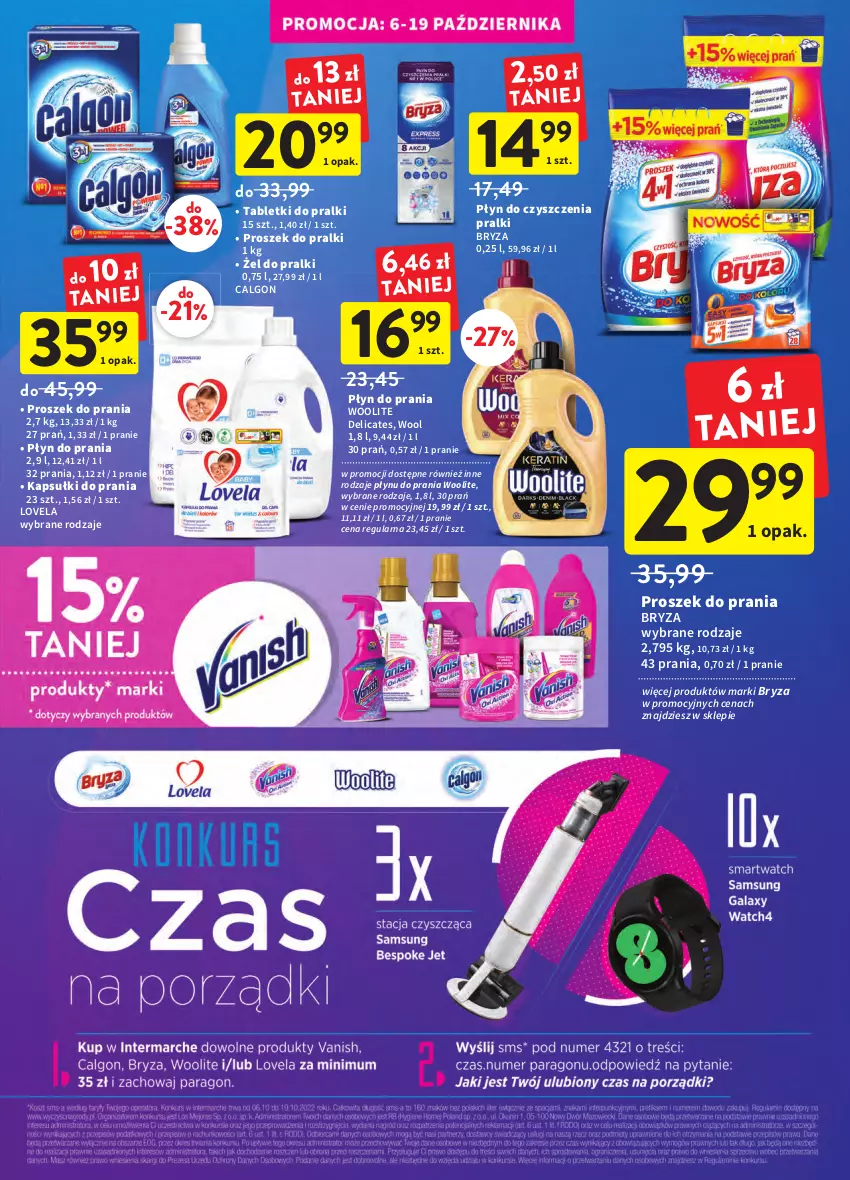 Gazetka promocyjna Intermarche - Gazetka Intermarche - ważna 06.10 do 12.10.2022 - strona 35 - produkty: Bryza, Calgon, Kapsułki do prania, LG, Lovela, Płyn do prania, Pralki, Proszek do prania, Tablet, Woolite