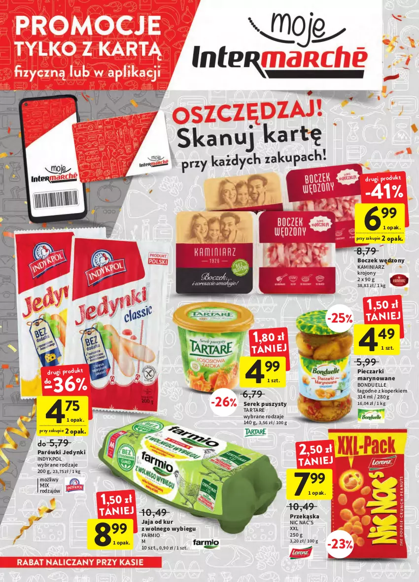 Gazetka promocyjna Intermarche - Gazetka Intermarche - ważna 06.10 do 12.10.2022 - strona 6 - produkty: Boczek, Bonduelle, Fa, Jaja, Parówki, Piec, Ser, Serek, Serek puszysty, Tarta, Tartare