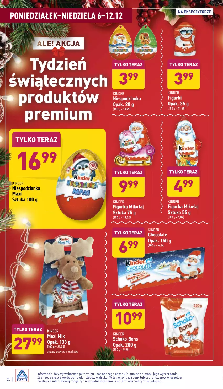 Gazetka promocyjna Aldi - ważna 06.12 do 12.12.2021 - strona 20 - produkty: Kinder, Tera