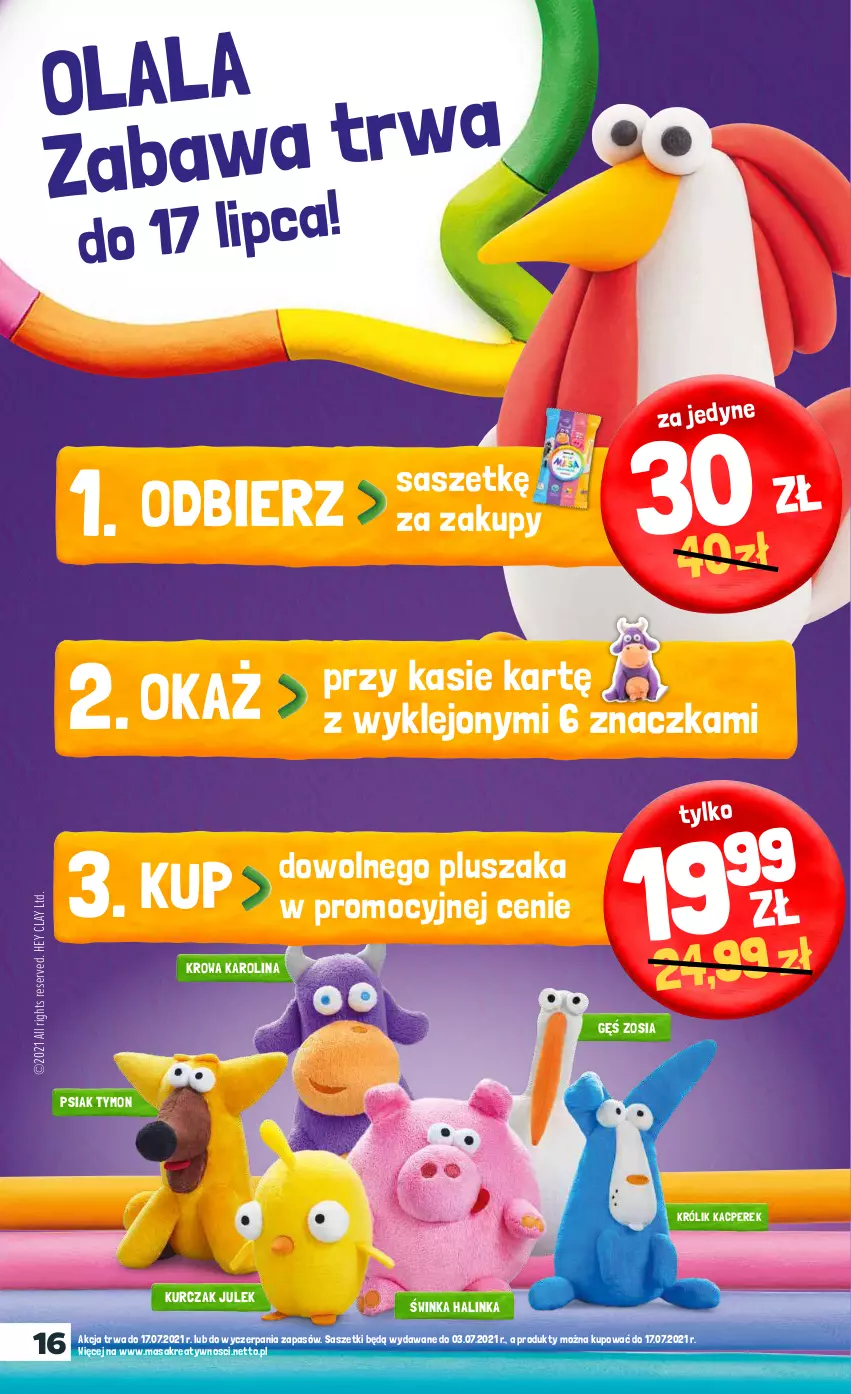 Gazetka promocyjna Netto - ważna 31.05 do 05.06.2021 - strona 16 - produkty: Hey Clay, Inka, Klej, Królik, Kurczak, Pluszak, Ser