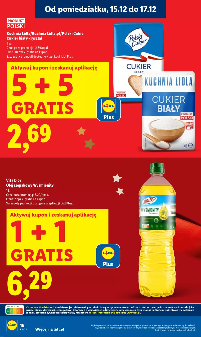 Gazetka promocyjna Lidl - GAZETKA - ważna 15.12 do 17.12.2025 - strona 16 - produkty: Cukier, Gra, Kuchnia, Olej, Olej rzepakowy