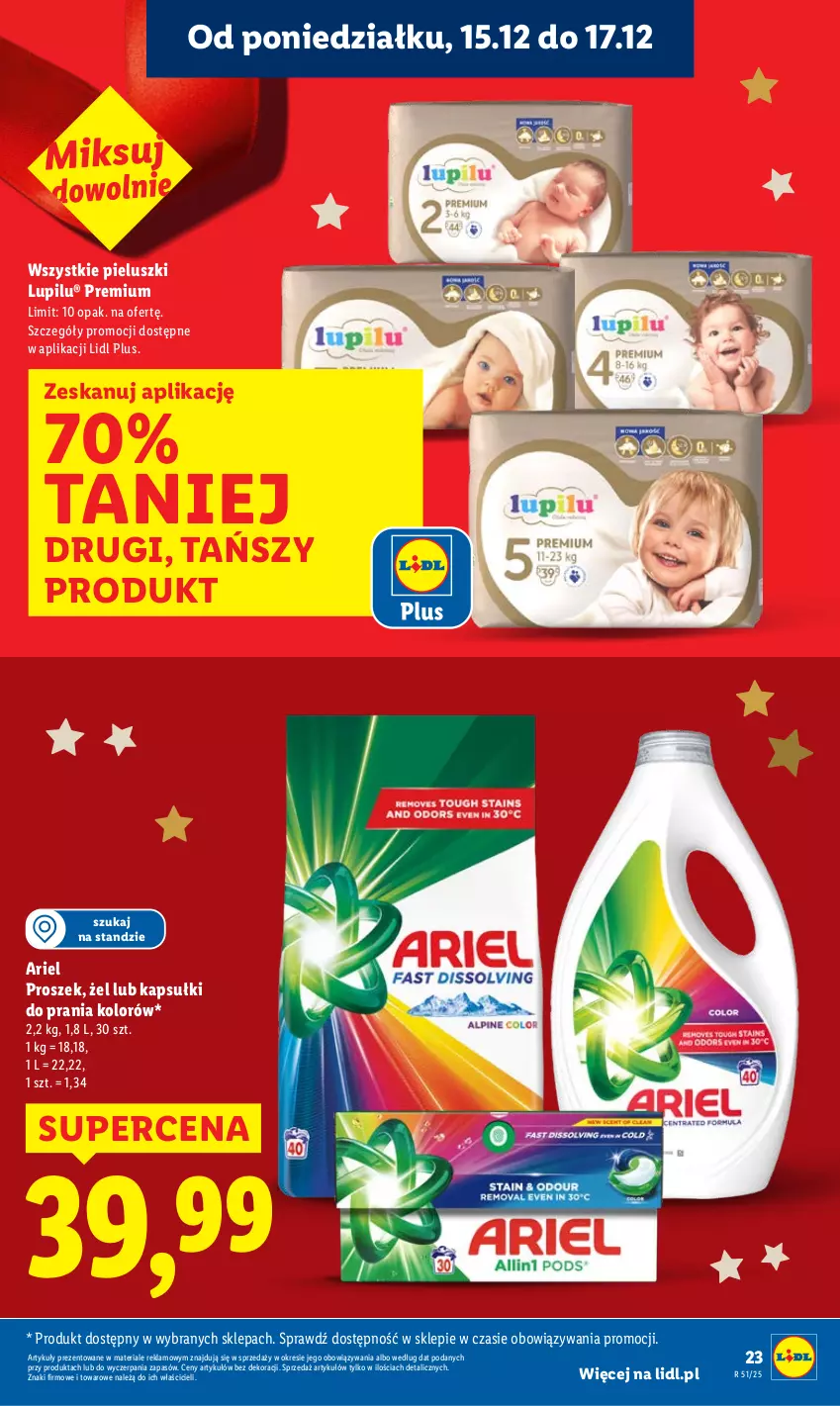 Gazetka promocyjna Lidl - GAZETKA - ważna 15.12 do 17.12.2025 - strona 23 - produkty: Ariel, Kapsułki do prania