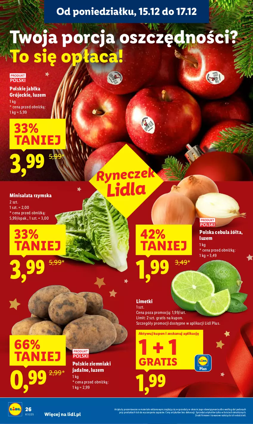 Gazetka promocyjna Lidl - GAZETKA - ważna 15.12 do 17.12.2025 - strona 28 - produkty: Cebula, Gra, Jabłka, Por, Sałat, Ziemniaki