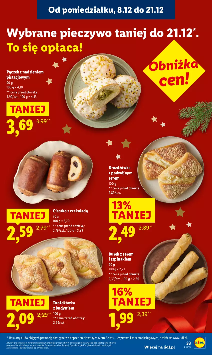 Gazetka promocyjna Lidl - GAZETKA - ważna 15.12 do 17.12.2025 - strona 35 - produkty: Pączek, Piec, Pieczywo, Ser, Szpinak