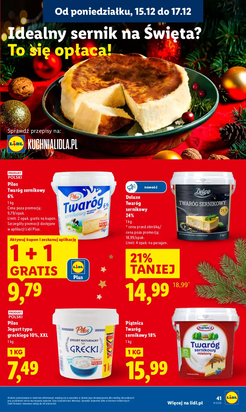Gazetka promocyjna  - GAZETKA - ważna 15.12 do 17.12.2025 - strona 43 - produkty: Gra, Jogurt, Piątnica, Pilos, Ser, Twaróg