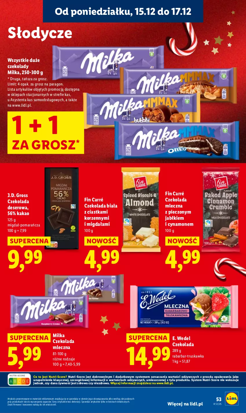 Gazetka promocyjna Lidl - GAZETKA - ważna 15.12 do 17.12.2025 - strona 55 - produkty: Ciastka, Czekolada, Czekolada mleczna, Deser, E. Wedel, Kakao, Milka, Piec, Ser