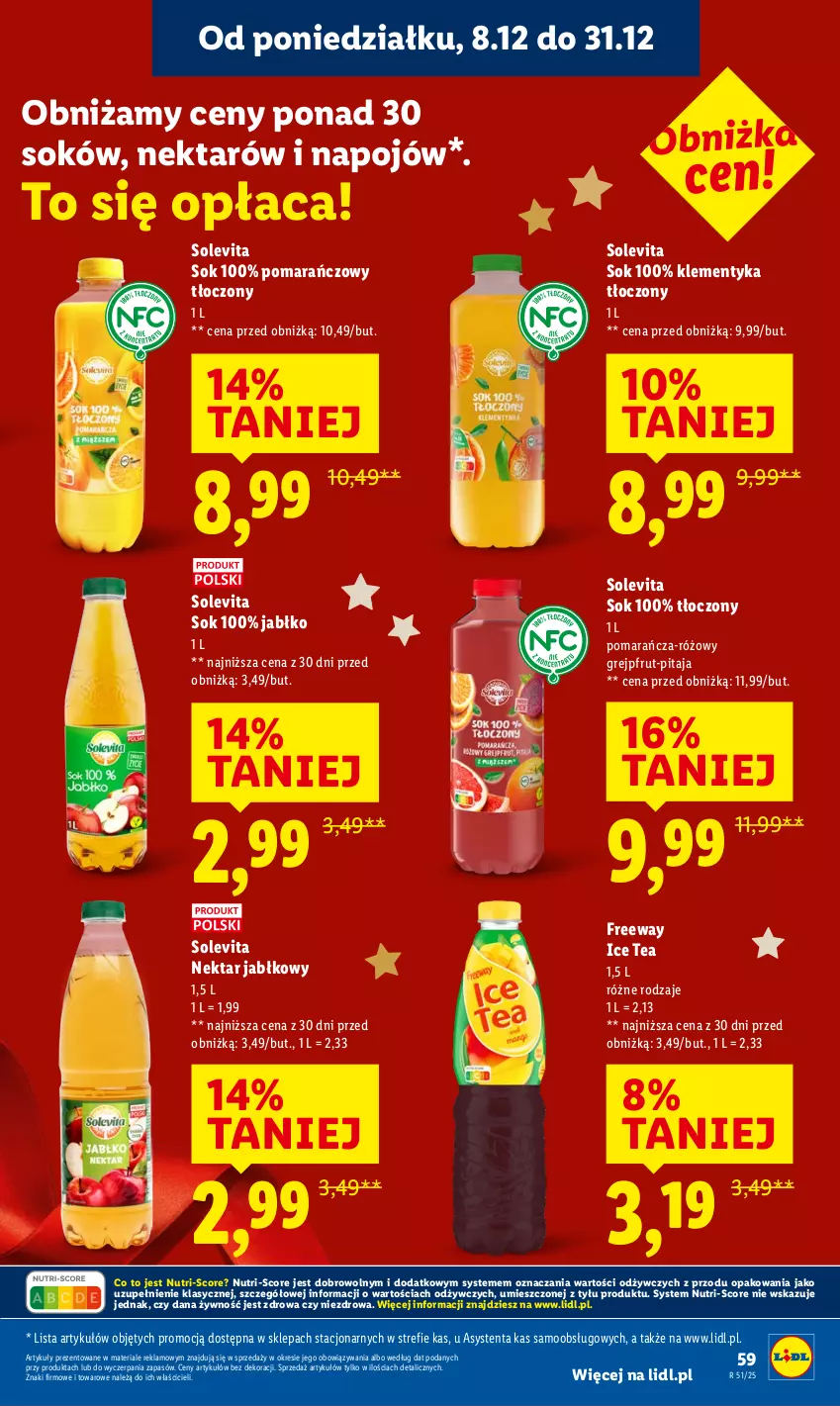 Gazetka promocyjna Lidl - GAZETKA - ważna 15.12 do 17.12.2025 - strona 61 - produkty: Grejpfrut, HP, Ice tea, Nektar, Sok