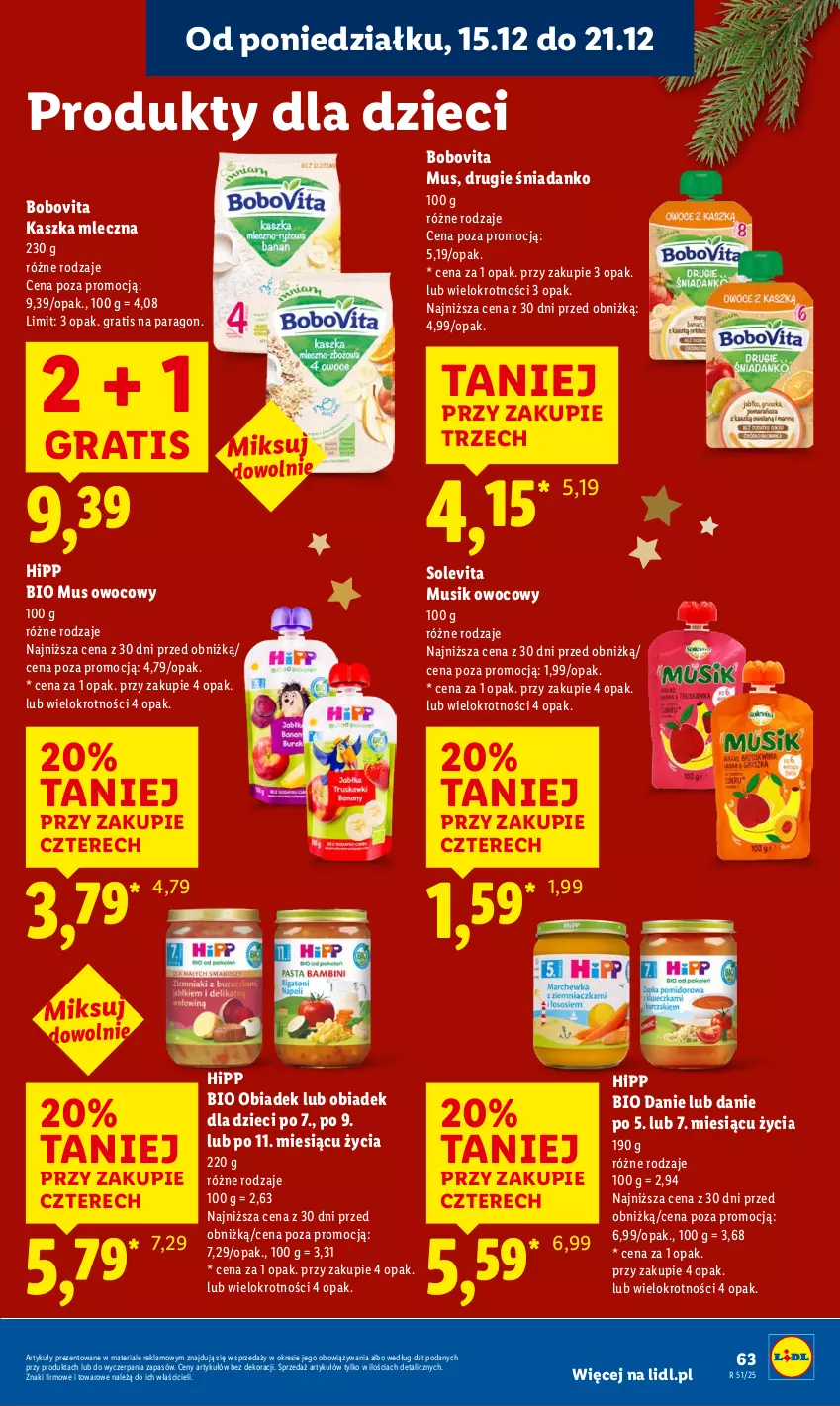 Gazetka promocyjna Lidl - GAZETKA - ważna 15.12 do 17.12.2025 - strona 65 - produkty: BoboVita, Dzieci, Gra, HiPP, Hipp Bio, Mus