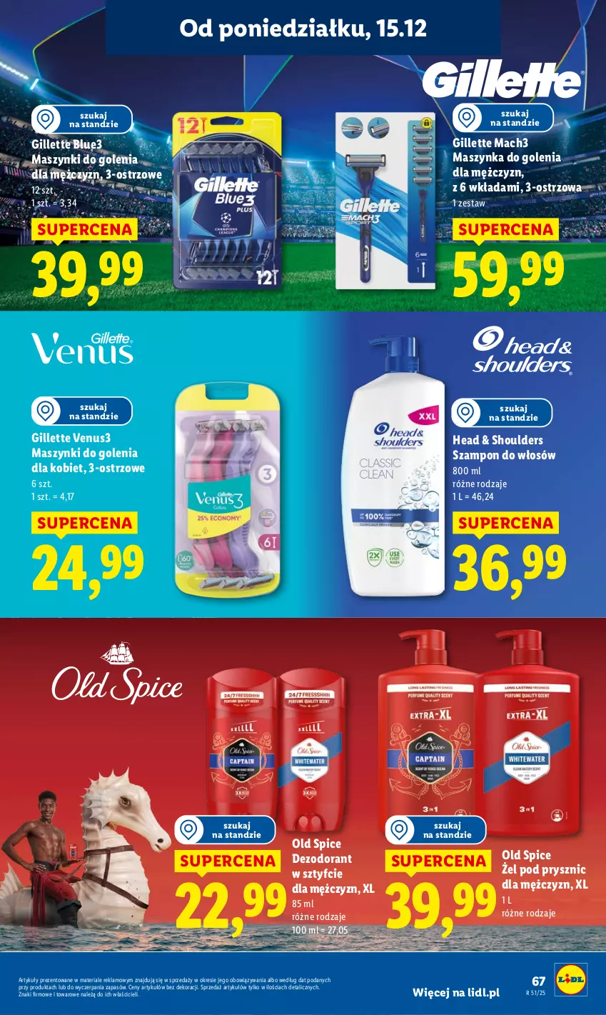 Gazetka promocyjna Lidl - GAZETKA - ważna 15.12 do 17.12.2025 - strona 69 - produkty: Dezodorant, Gillette, Gillette Venus, Mach3, Maszynka, Maszynka do golenia, Old Spice, Szampon, Szynka, Venus