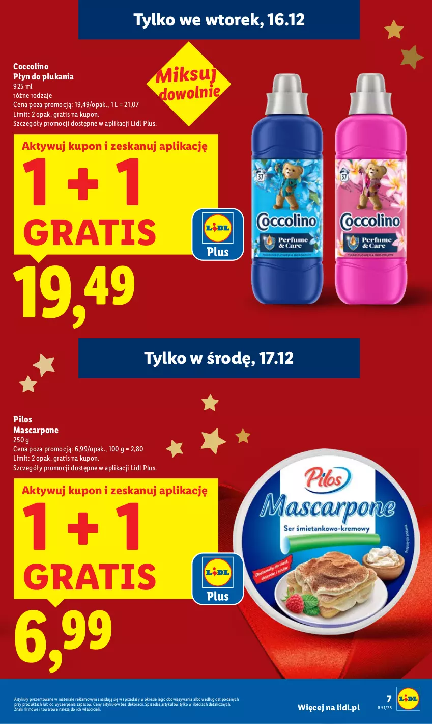 Gazetka promocyjna Lidl - GAZETKA - ważna 15.12 do 17.12.2025 - strona 7 - produkty: Coccolino, Gra, Mascarpone, Pilos, Płyn do płukania