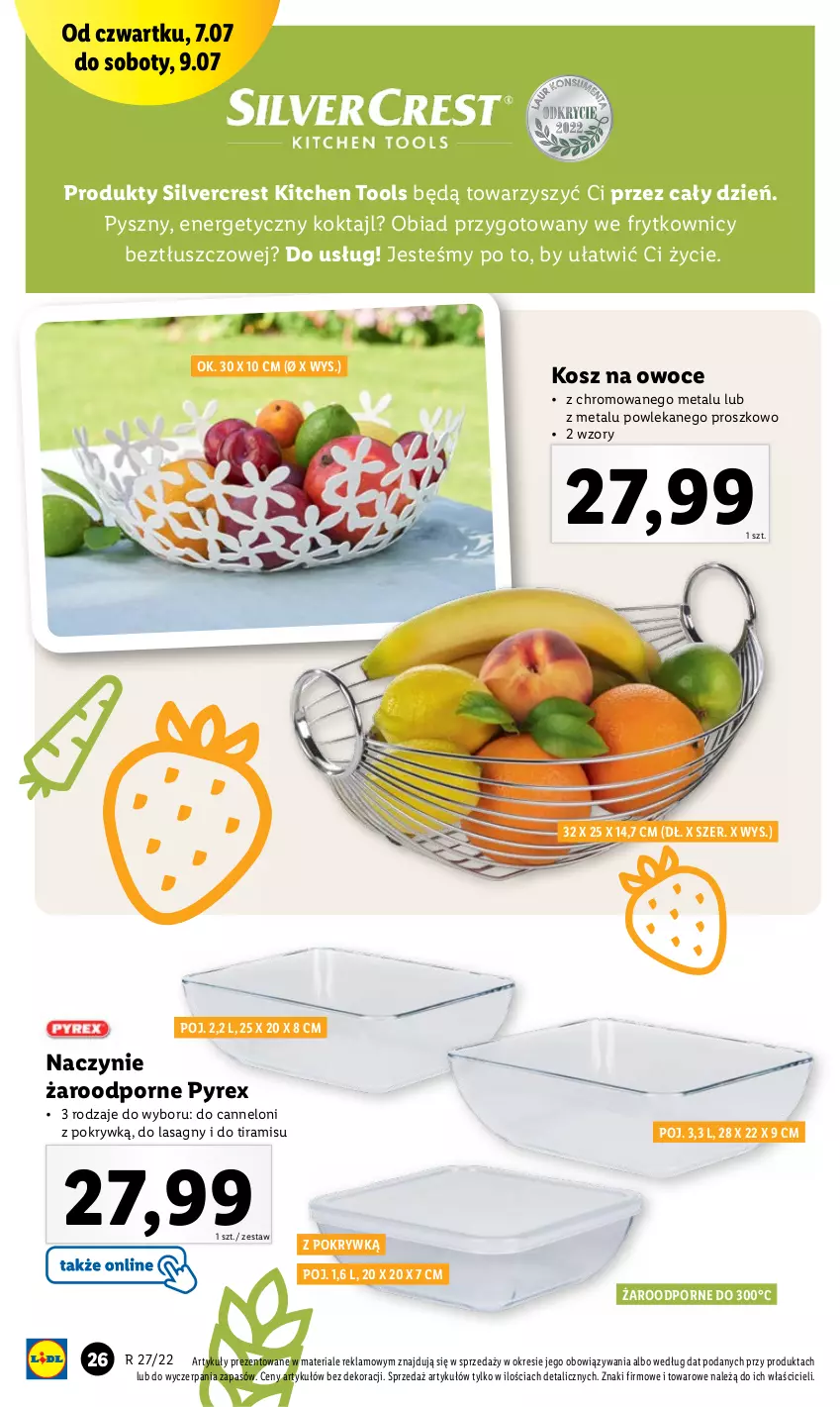 Gazetka promocyjna Lidl - GAZETKA - ważna 04.07 do 09.07.2022 - strona 30 - produkty: Kosz, Naczynie żaroodporne, Owoce, Por, Silvercrest