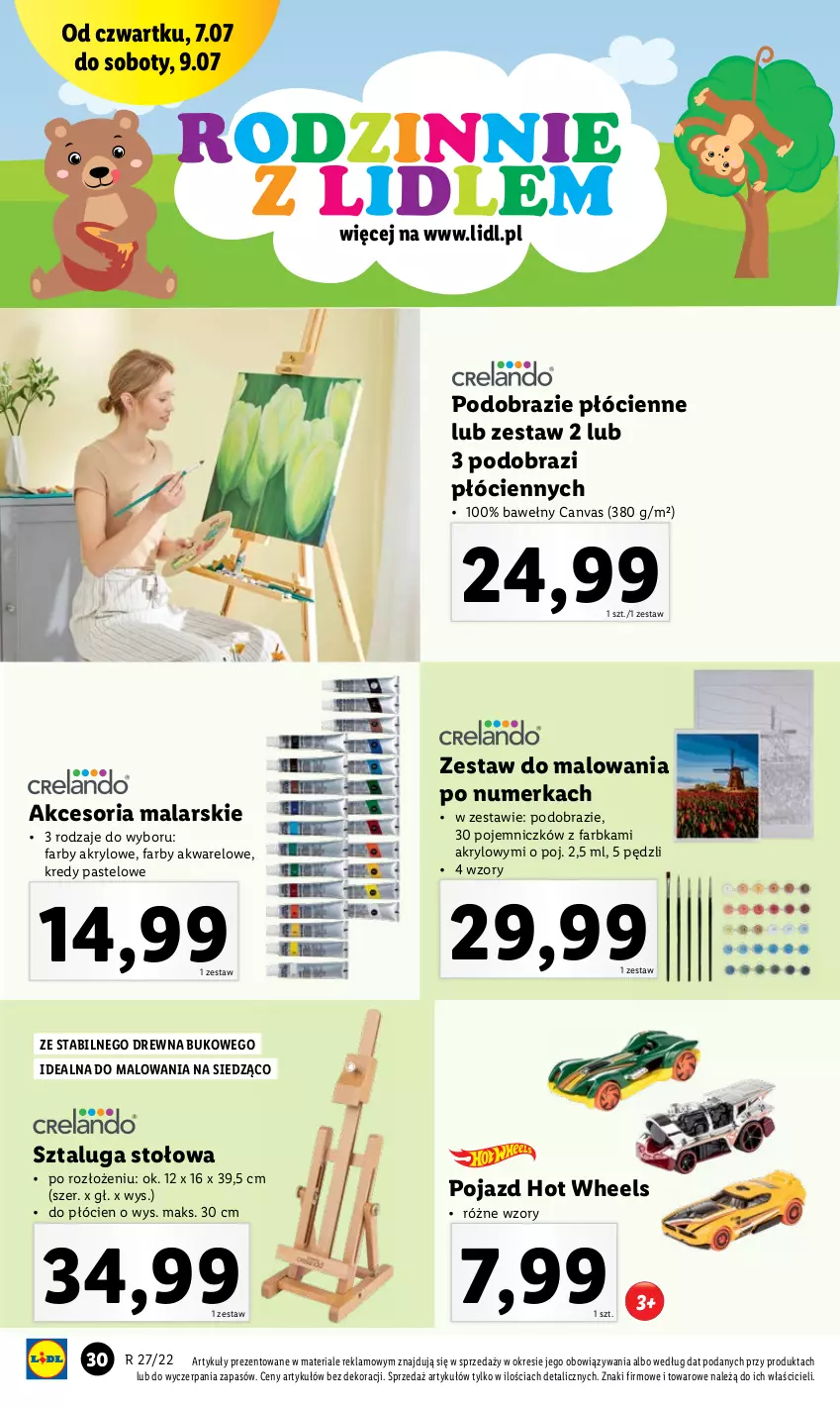 Gazetka promocyjna Lidl - GAZETKA - ważna 04.07 do 09.07.2022 - strona 34 - produkty: Fa, Hot Wheels, Obraz, Pojazd, Zestaw do malowania